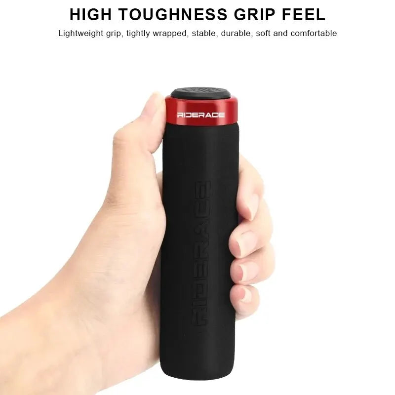 RIDERACE MTB Bicycle Handlebar Grips – Anti-Slip Sponge Bicycle Handlebar Grips PLUSH
