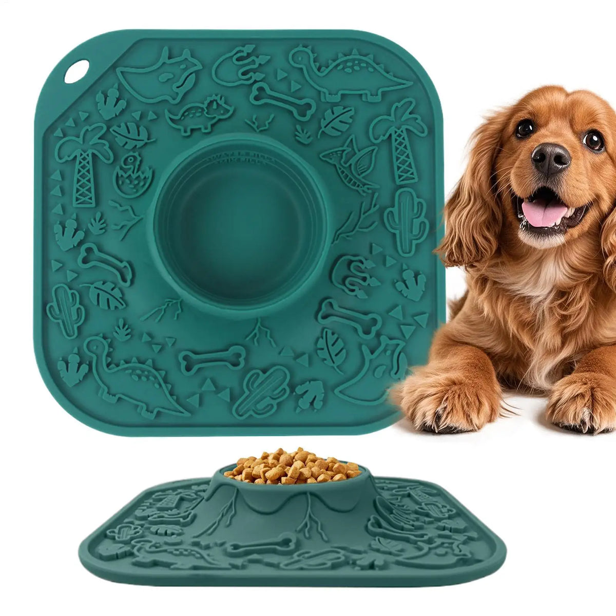 Silicone Dog Lick Mat – Slow Feeder with Suction Cup Dog Slow Feeder Mat PLUSH