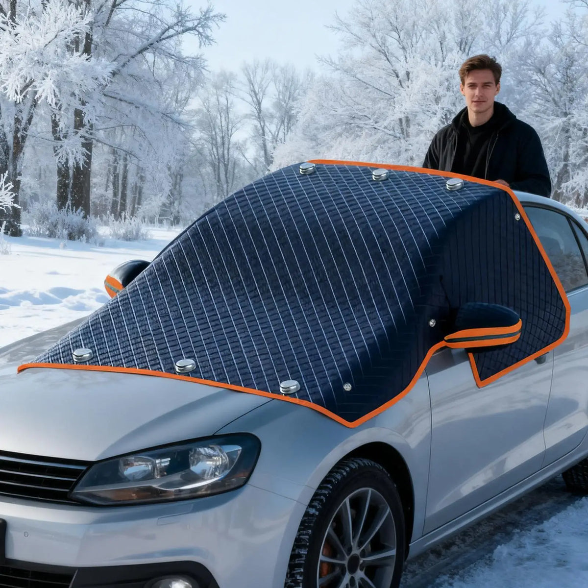 Car Windshield Snow & Sun Cover – Waterproof Protector Windshield Car Cover PLUSH