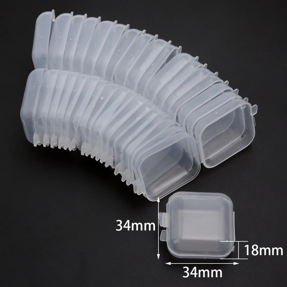 20pcs Mini Transparent Plastic Jewelry Storage Boxes 3.4cm Jewelry Storage Box PLUSH