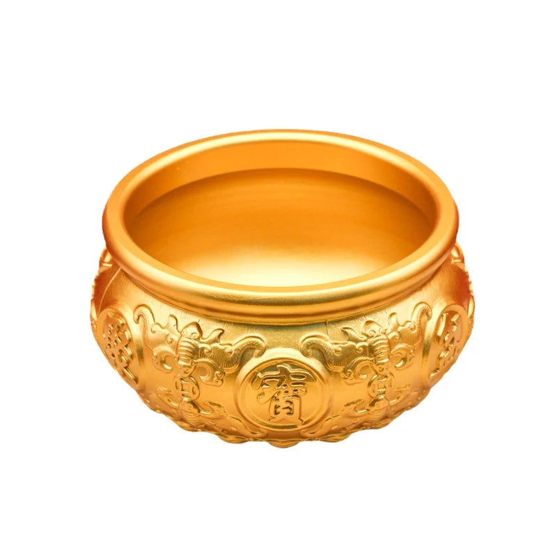 Brass Cornucopia Treasure Bowl Ornament – Good Luck Home Decor Desktop Home Ornament PLUSH