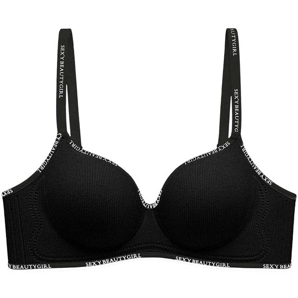 Women's Wireless Deep V Seamless Push-Up Bra – Yoga & Daily Seamless Wireless Bra PLUSH Black 85A