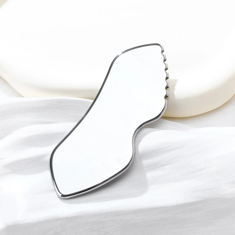 Stainless Steel Gua Sha Board – Facial & Body Massager Gua Sha Massager PLUSH Type A