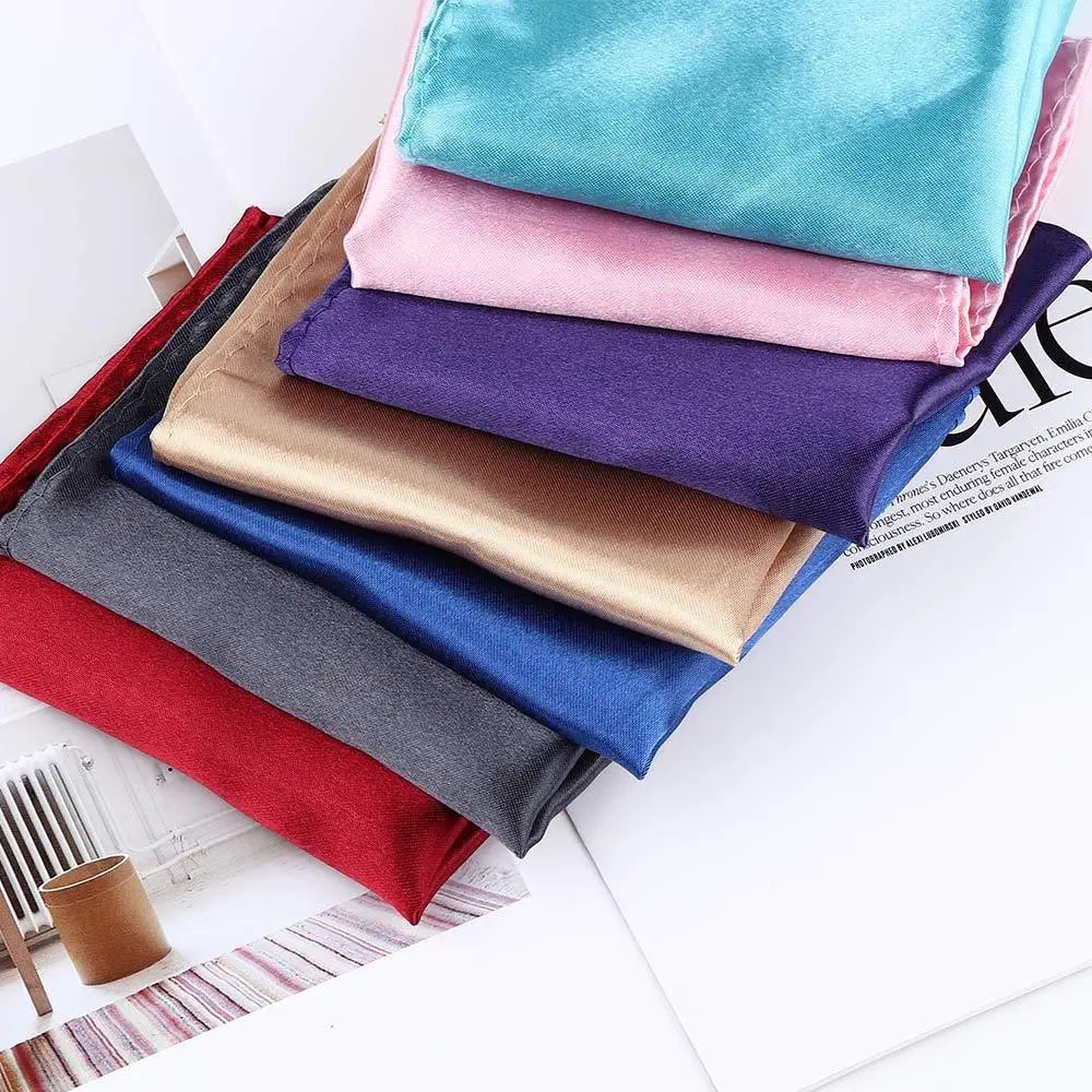 Men's Satin Pocket Square – Solid Formal Handkerchief 15 Colors Pocket Square PLUSH