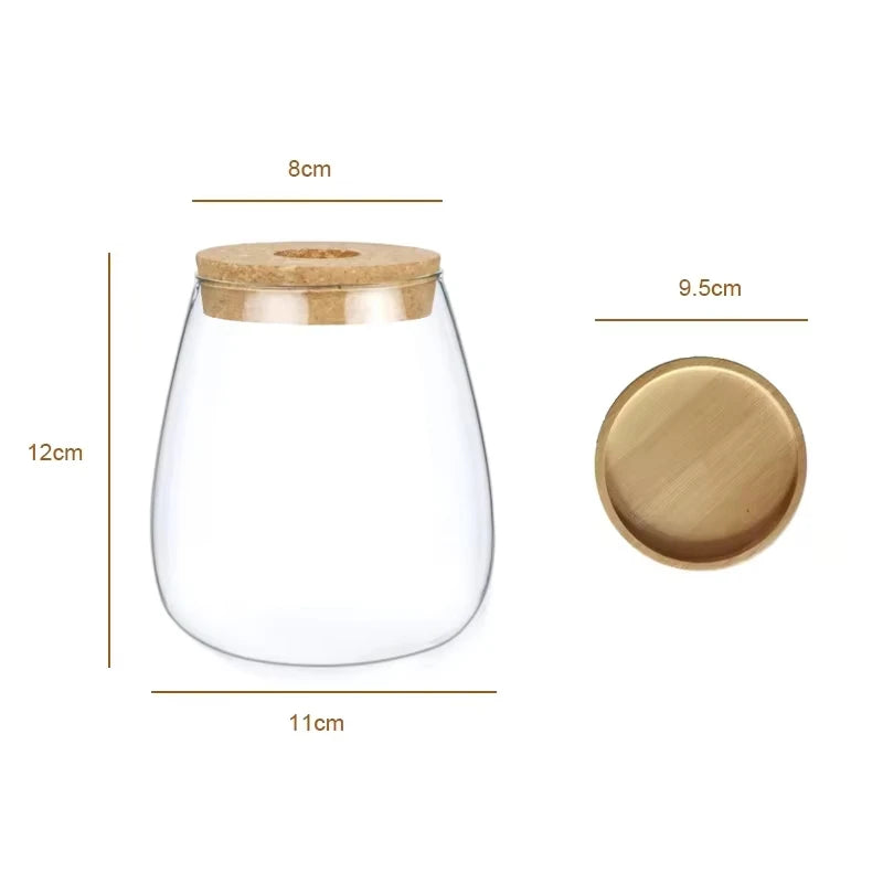 Modern Glass Vase with Wood Base – Plant Propagation Decor Decorative Glass Vase PLUSH A