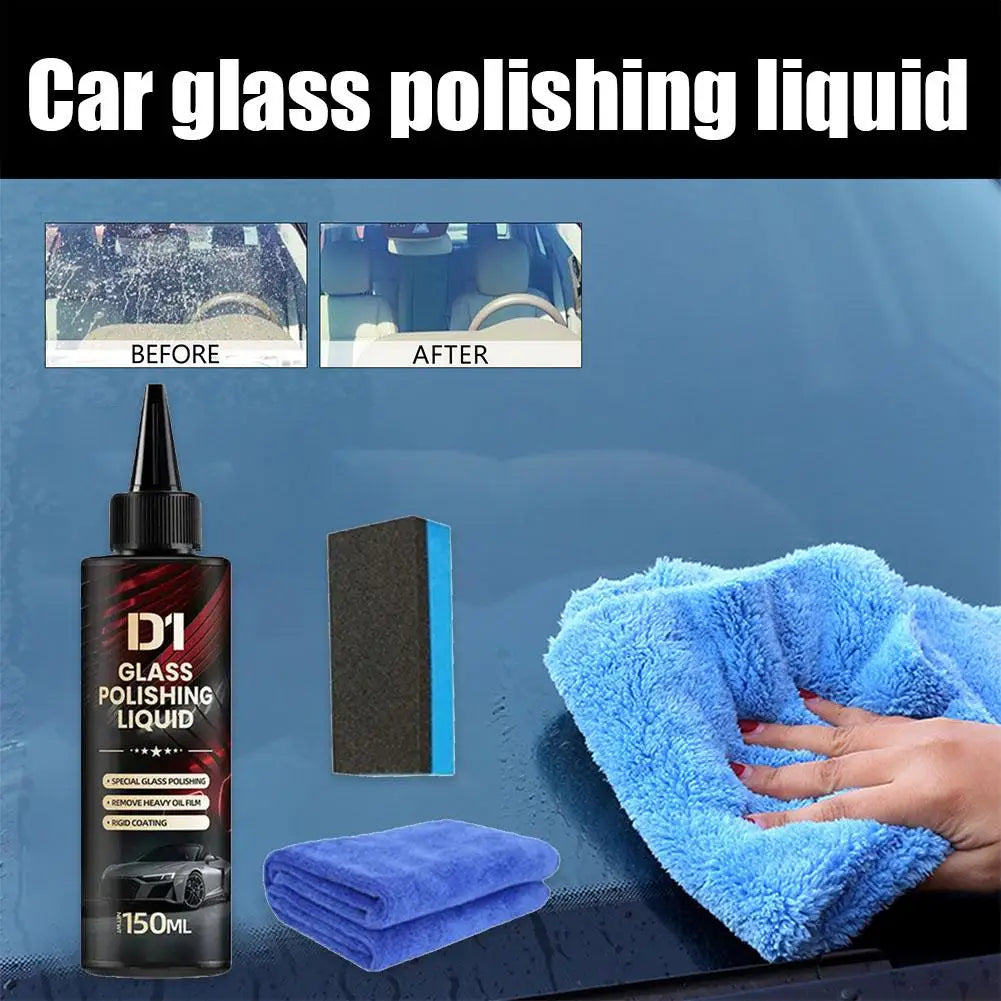 Car Glass Polishing Paste – Water Spot & Film Remover Kit Auto Glass Polish PLUSH