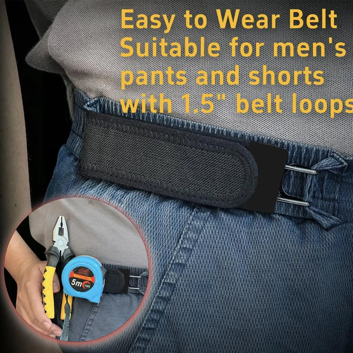 Unisex No-Buckle Elastic Stretch Belt for Pants & Jeans Elastic Stretch Belt PLUSH