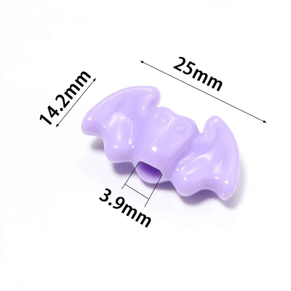 50pcs Bat Shape Plastic Spacer Beads – Halloween Jewelry Making Jewelry Making Beads PLUSH