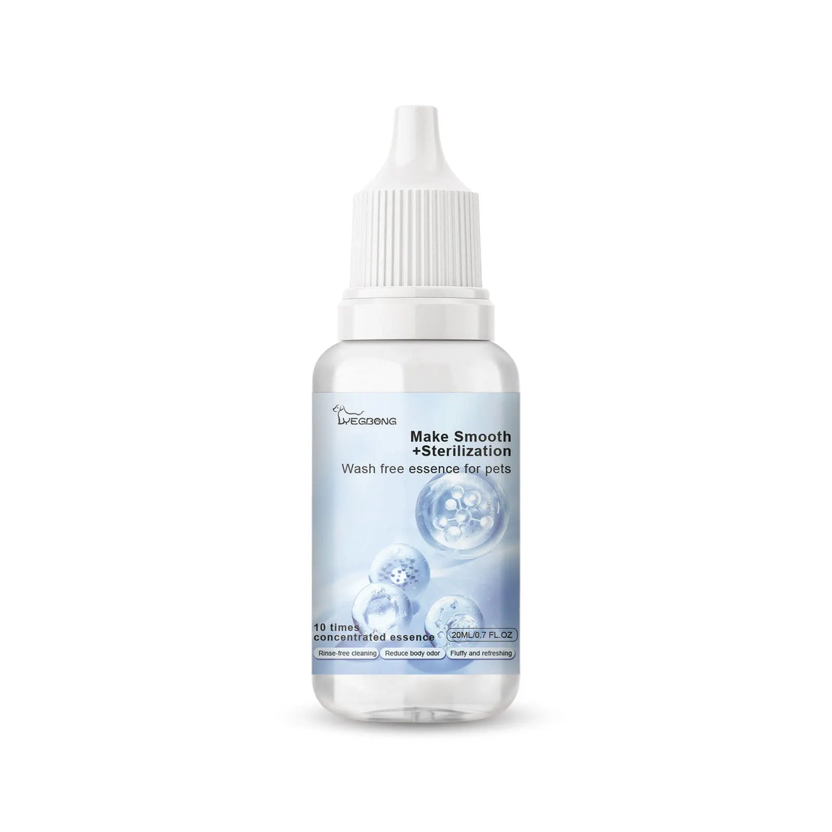 No-Rinse Foaming Pet Cleaner with Silicone Bristle Brush Pet Grooming Cleaner PLUSH 20ml single bottle