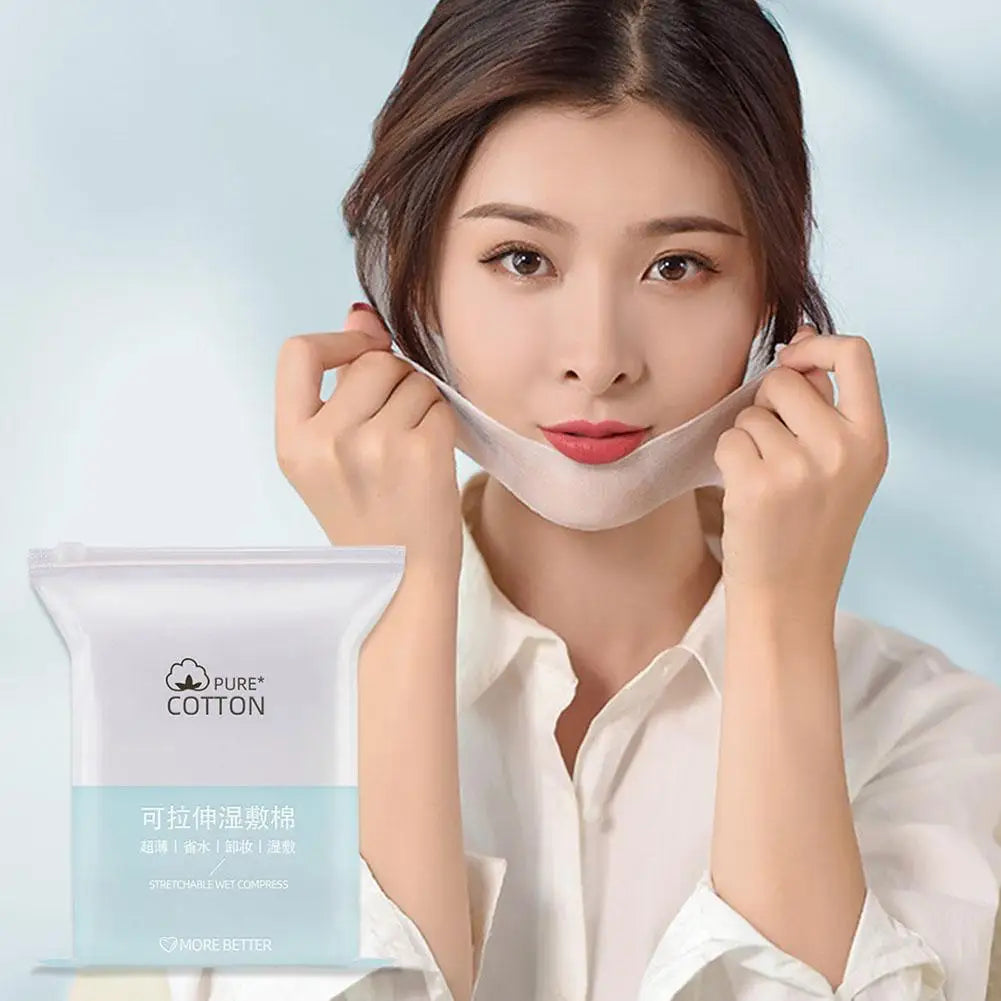 Stretchable Facial Cotton Pads for Makeup & Skincare | 50–200pcs Facial Cotton Pads PLUSH