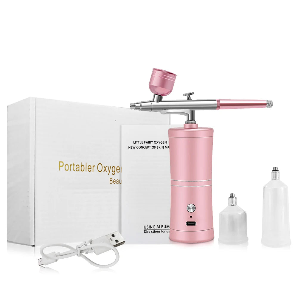 Portable Airbrush Kit with Compressor – Nail Art & Crafts Airbrush Compressor Kit PLUSH Pink