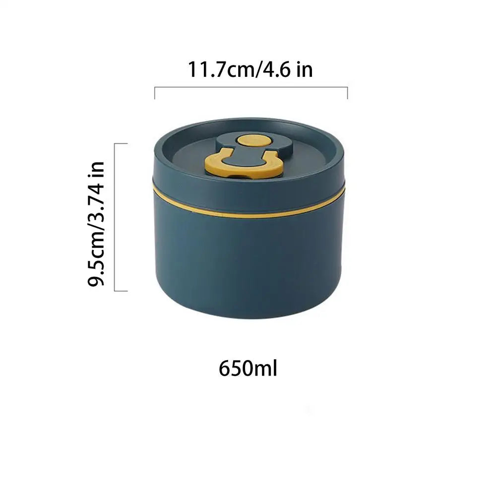2-Tier Stainless Steel Insulated Bento Lunch Box 650ml Insulated Lunch Box PLUSH Blue