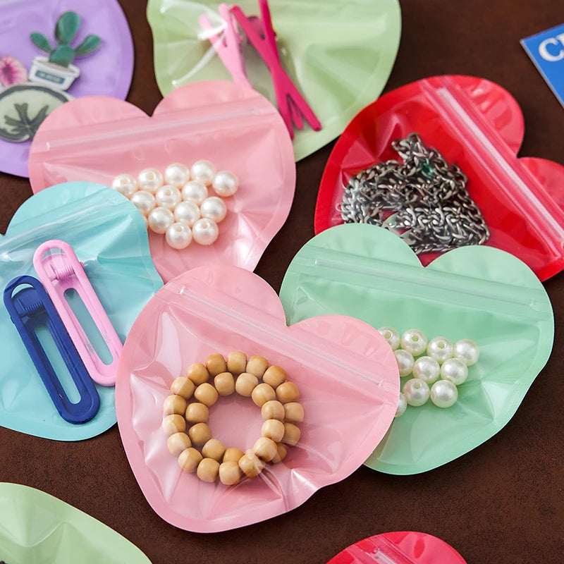 Heart-Shaped Self-Sealing Jewelry Bags – Clear Gift Packaging Jewelry Packaging Bags PLUSH