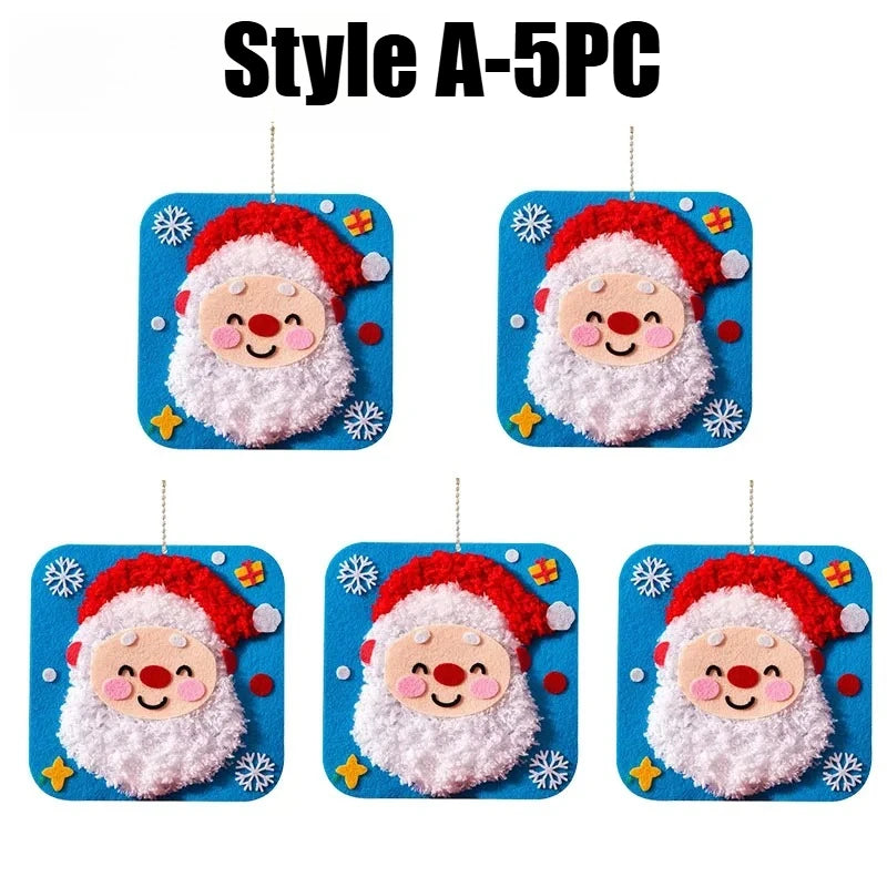 Felt Craft Kit for Kids – DIY Sewing Threading Painting Kids Craft Kit PLUSH Style A-5PCS