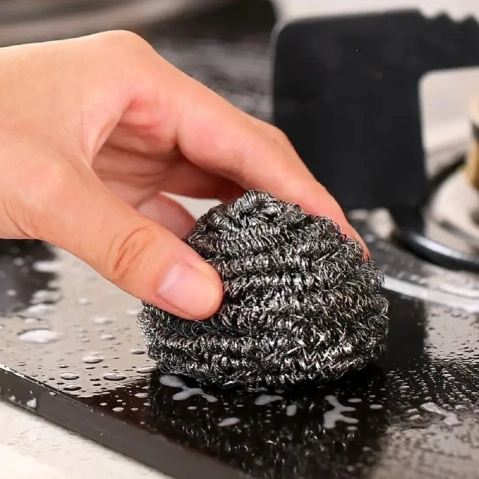 Stainless Steel Wire Scrubbing Balls 6/12pcs | Kitchen Cleaner Wire Scrubbing Balls PLUSH