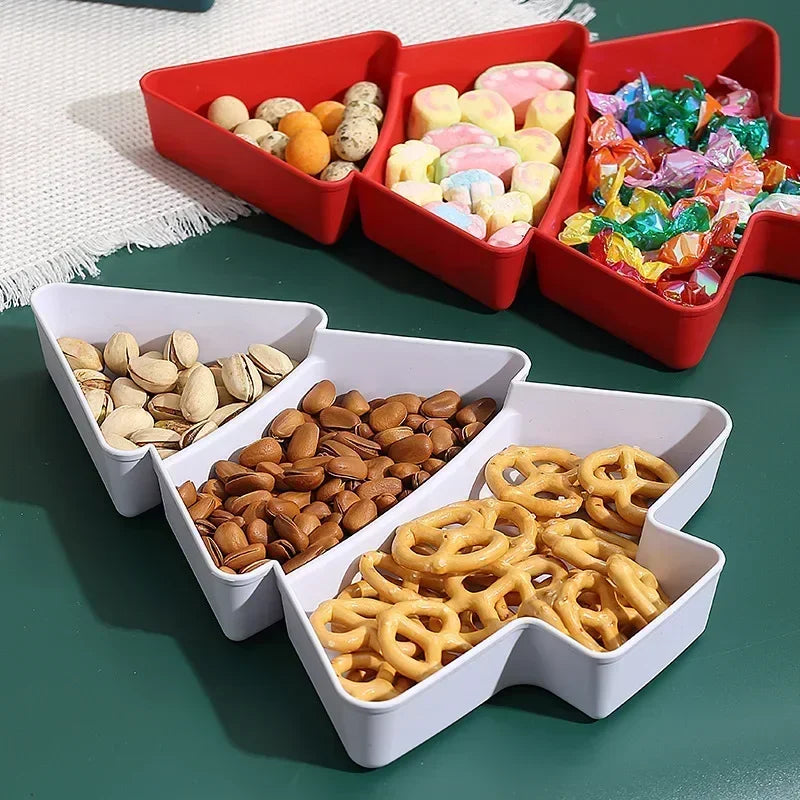 Christmas Tree 3-Tier Snack Tray – Fruit & Candy Serving Dish Tiered Serving Tray PLUSH