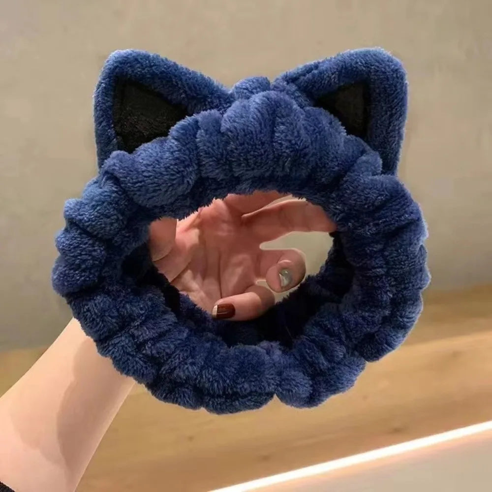 Fluffy Cat Ear Headband 2pcs Set – Soft Plush Couple Hairband Plush Hair Headband PLUSH