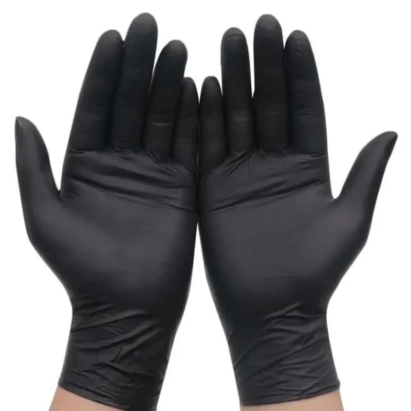 Disposable Black Nitrile Gloves Latex Free Powder Free 20/50/100pk Disposable Nitrile Gloves PLUSH Black-20PCS XL