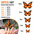 3D Monarch Butterfly Wall Decor – Orange Artificial Butterflies Butterfly Wall Decor PLUSH 36PCS Set