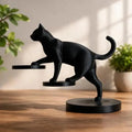 3D Printed Cat Sculpture – Modern Leaping Design Home Décor Cat Sculpture Ornament PLUSH Default Title