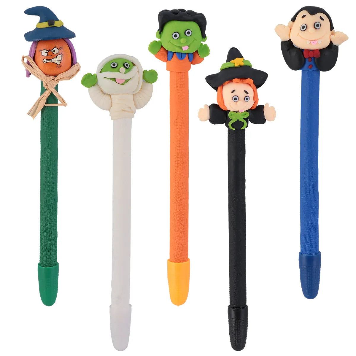 5pcs Halloween Polymer Clay Ballpoint Pens | Funny Novelty Set Novelty Ballpoint Pens PLUSH
