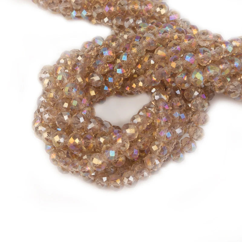 Champagne AB Faceted Crystal Glass Spacer Beads – DIY Jewelry Crystal Glass Beads PLUSH