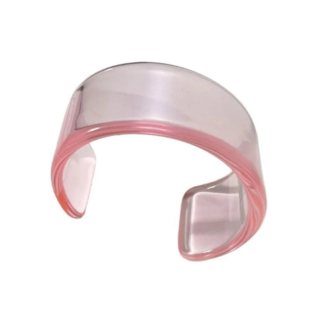 Transparent Resin Open Bangle Bracelet for Women | Cuff Resin Bangle Bracelet PLUSH Pink