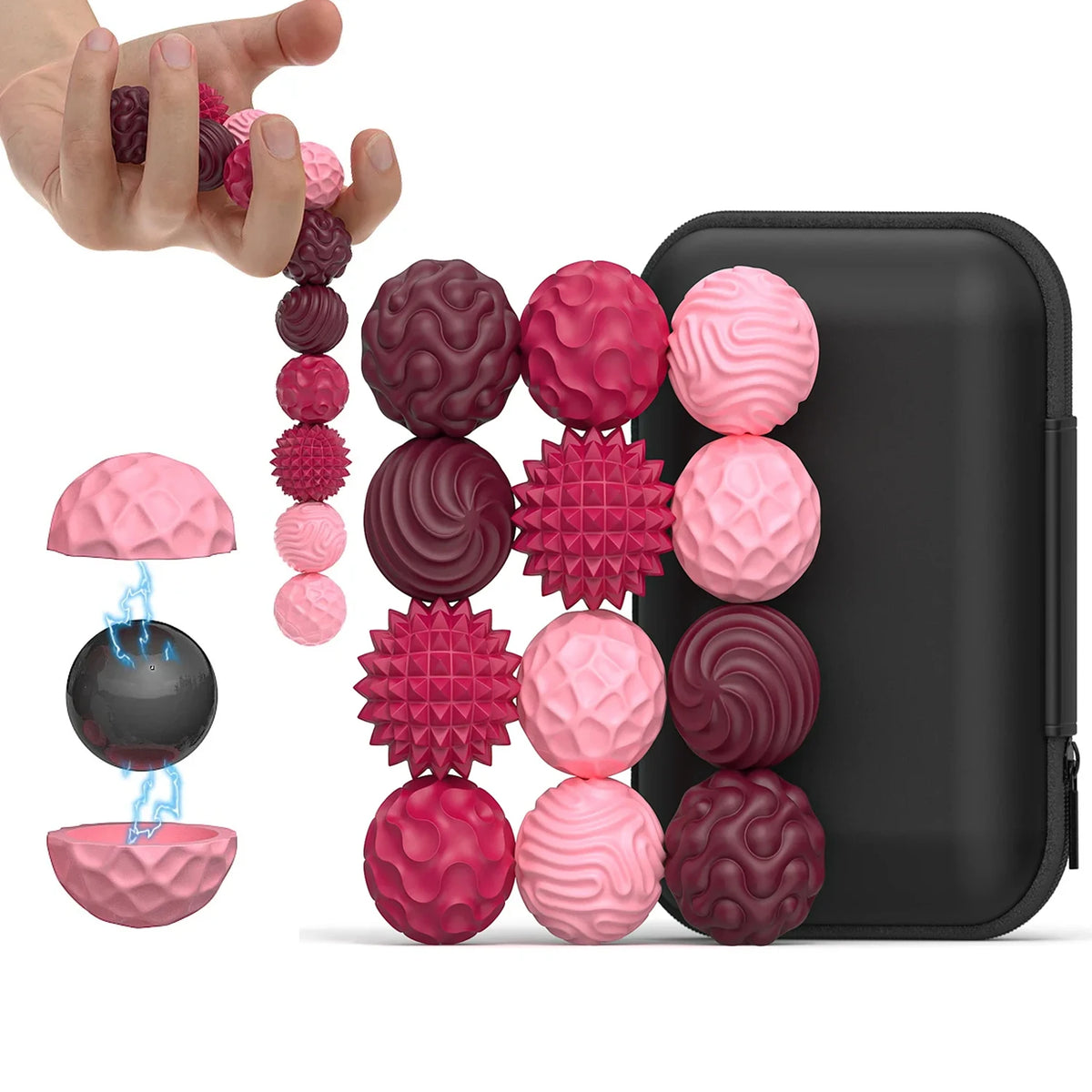 Silicone Magnetic Fidget Balls – Sensory Desk Toy 6 or 12pcs Magnetic Fidget Toy PLUSH