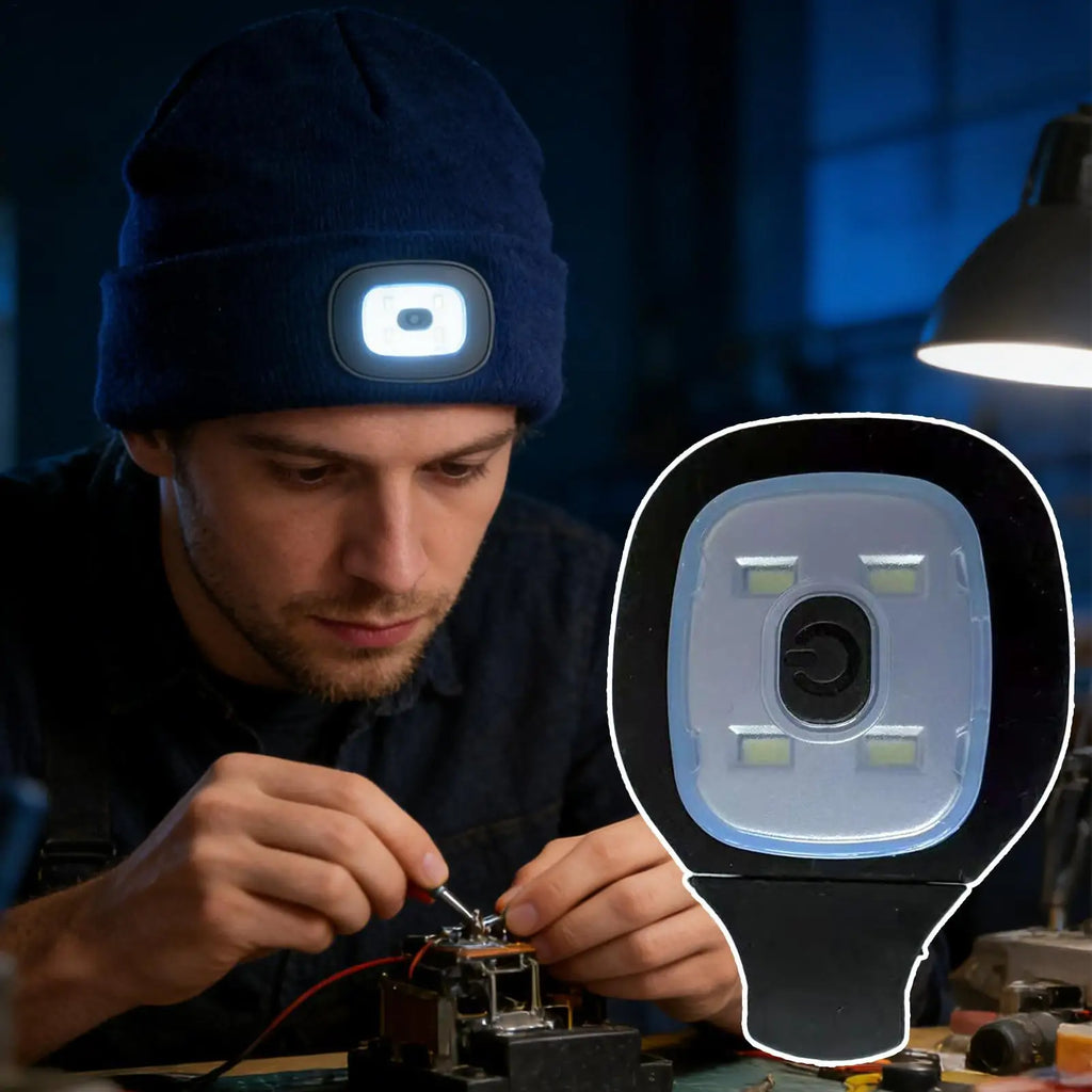 2-Pack USB Rechargeable LED Hat Clip Light | 3 Brightness Modes LED Hat Headlamp PLUSH