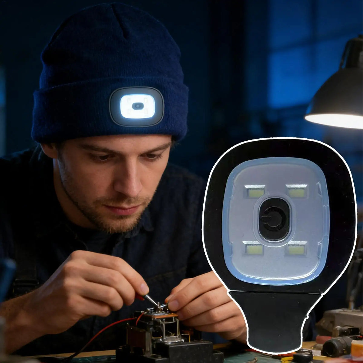 2-Pack USB Rechargeable LED Hat Clip Light | 3 Brightness Modes LED Hat Headlamp PLUSH