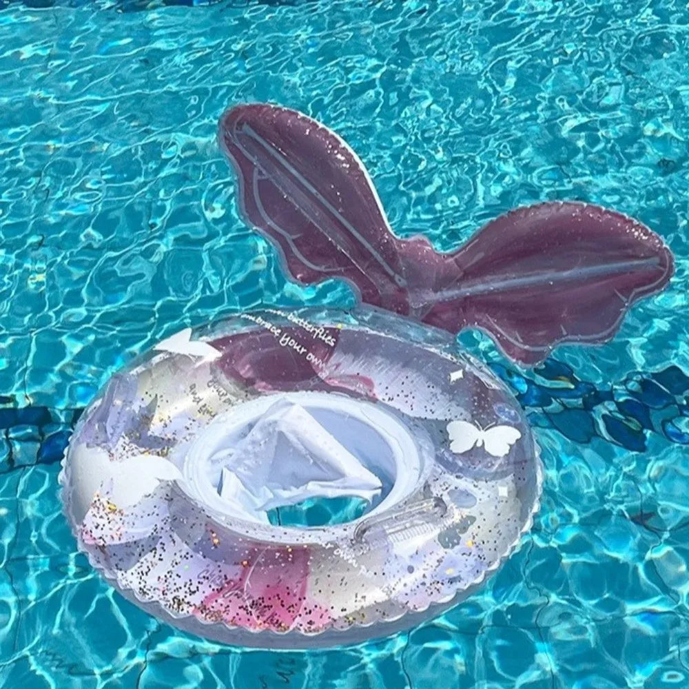 Glitter Mermaid Inflatable Swim Ring with Handle | Pool Float Inflatable Pool Float PLUSH