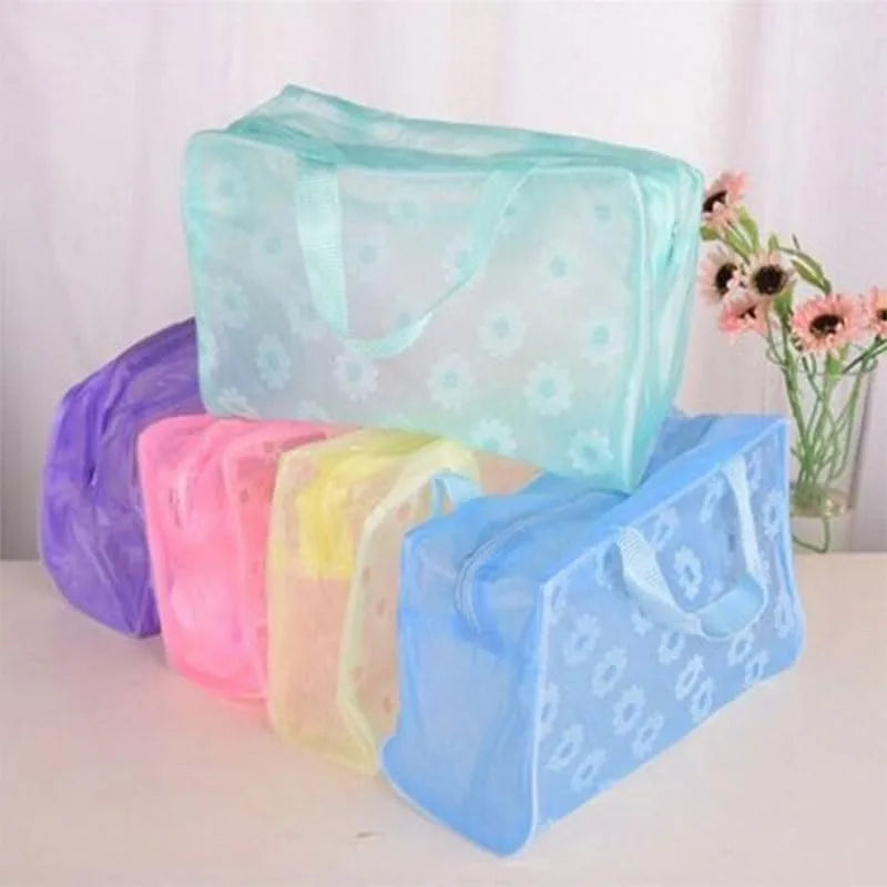 Transparent PVC Travel Cosmetic Bag | Waterproof Makeup Organizer Travel Cosmetic Bag PLUSH Random Color 2PCS