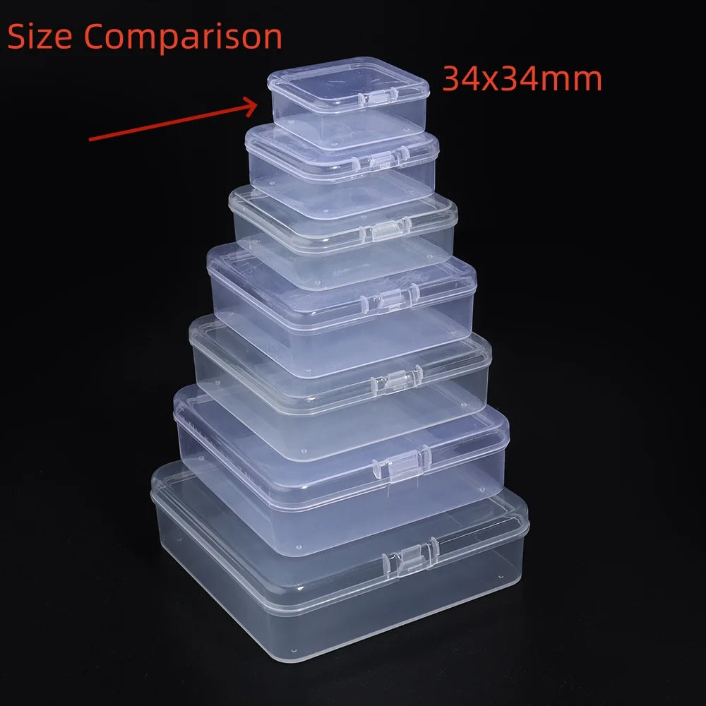 20pcs Mini Transparent Plastic Jewelry Storage Boxes 3.4cm Jewelry Storage Box PLUSH