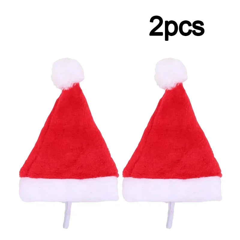 Red Plush Santa Hat for Dogs – Christmas Pet Costume Accessory Pet Costume Hat PLUSH red 2pcs