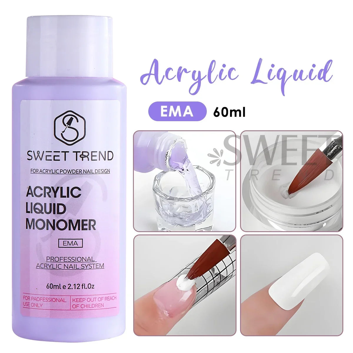 60ml Acrylic Monomer Liquid – Low Odor Hypoallergenic Nail Extension Acrylic Nail Monomer PLUSH G35