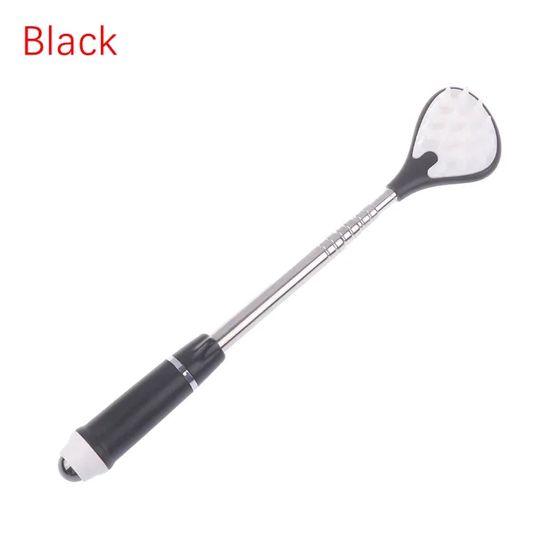 Telescopic Back Scratcher & Acupressure Massage Stick Back Scratcher Tool PLUSH Black