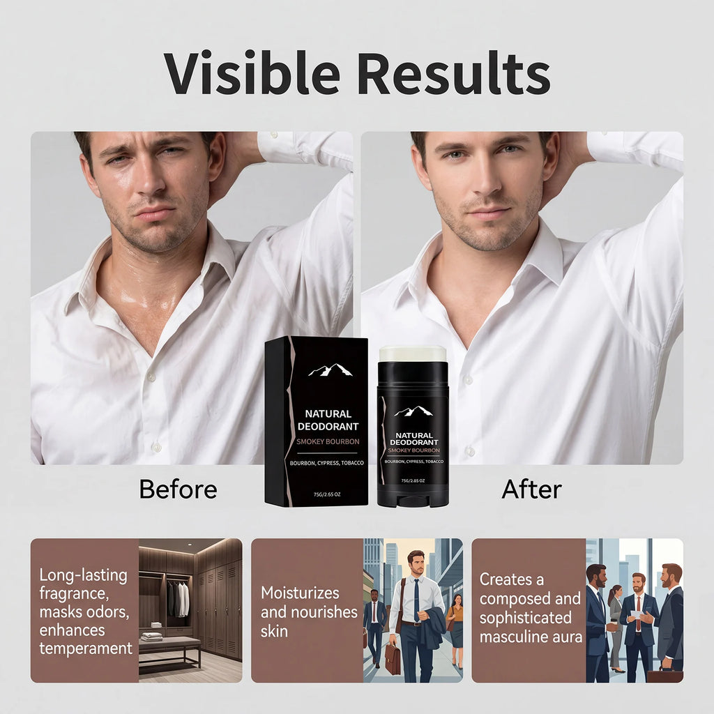 Men's Woody Tobacco Deodorant Stick – Long-Lasting 75g Men's Deodorant Stick PLUSH
