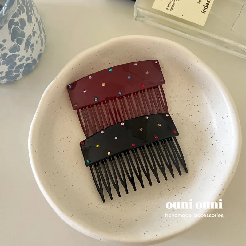 Diamond Dense Teeth Hair Comb Clip – Rhinestone Side Clip Hair Comb Clip PLUSH