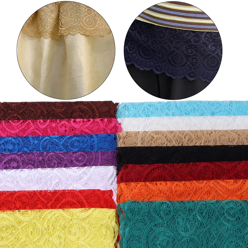 18cm Elastic Floral Lace Trim 1 Yard – DIY Sewing & Crafts Elastic Lace Trim PLUSH