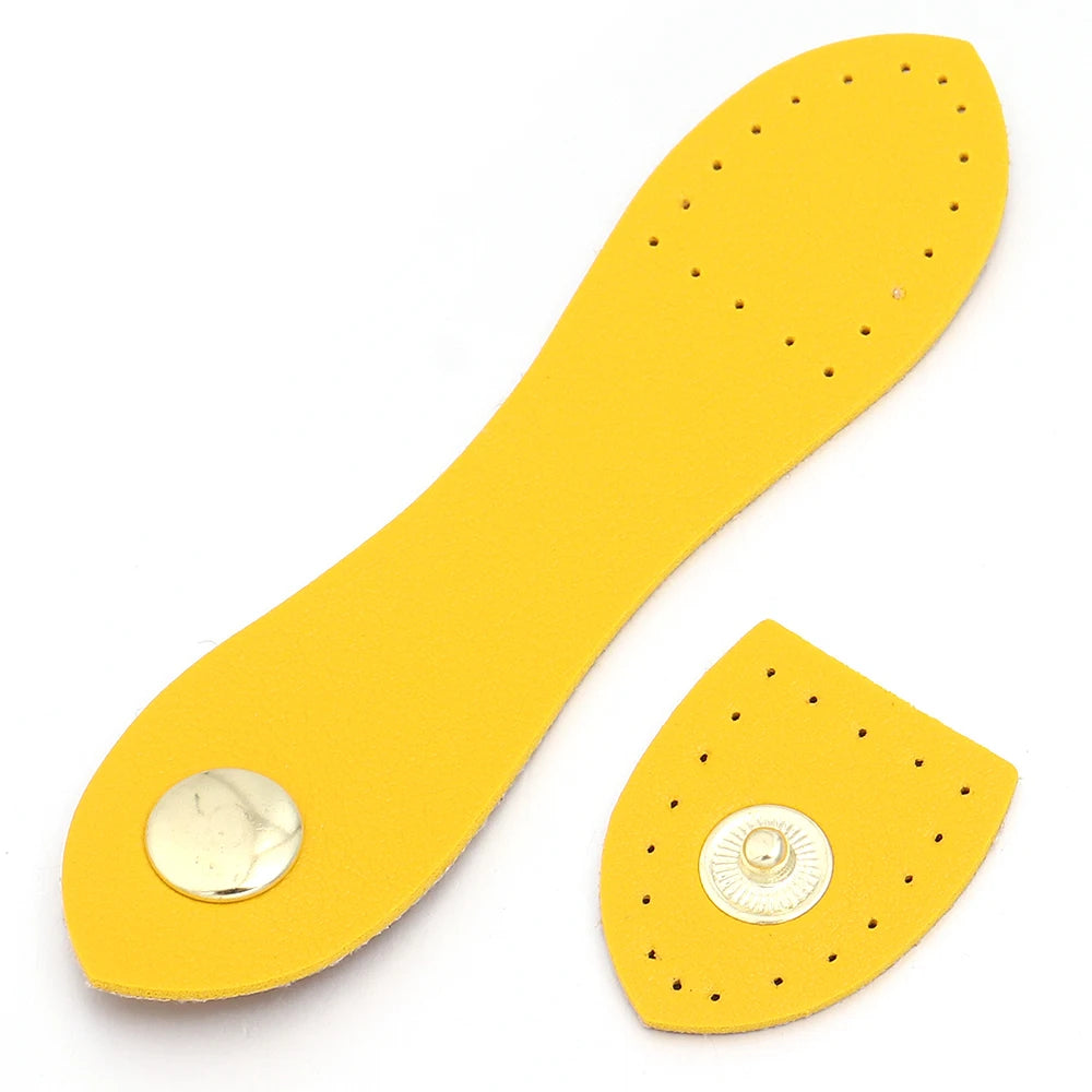 2pcs Leather Bag Snap Buckle Strap Hasp 11x2.5cm DIY Hardware Bag Hardware Buckle PLUSH yellow
