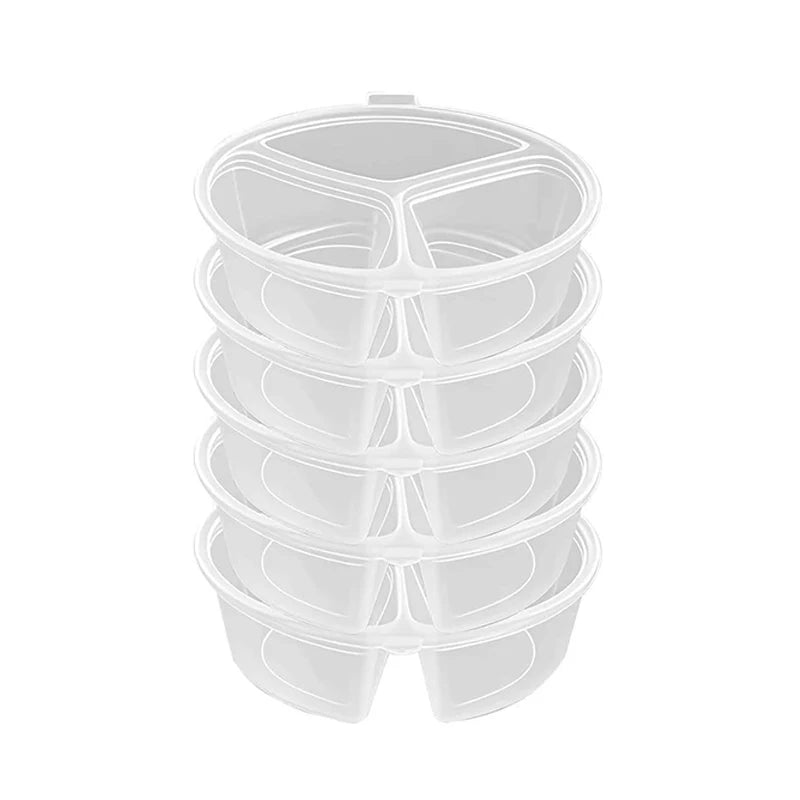 3-Compartment Snack Box with Lid | Clear Portable Food Container Food Storage Container PLUSH 5PCS