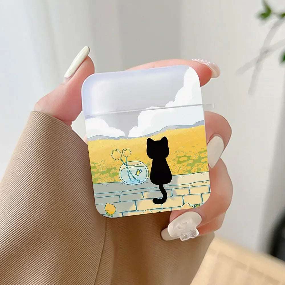 Van Gogh Cat AirPods Case – Retro Art Hard Cover All Models AirPods Case Cover PLUSH -10 for Airpods 1st 2nd