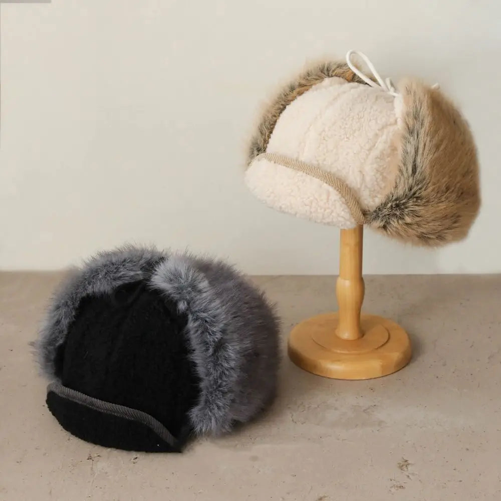 Windproof Winter Pilot Earflap Hat – Fleece Lined Beanie Cap Winter Earflap Hat PLUSH