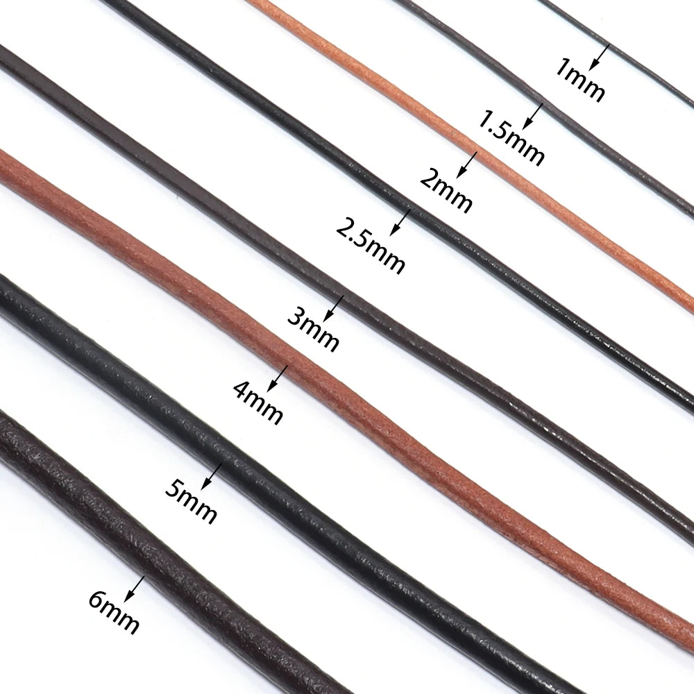 Genuine Cow Leather Cord Round Rope – DIY Jewelry 2-5 Yards Leather Jewelry Cord PLUSH