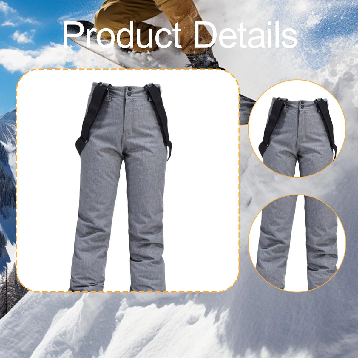 Women's Waterproof Snowboard Bib Pants – Insulated Ski Trousers Snowboard Bib Pants PLUSH