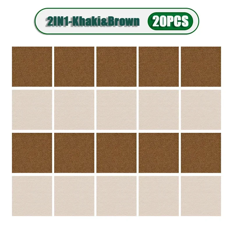 50pcs Peel & Stick Carpet Tiles 30x30cm – DIY Floor Mats Peel & Stick Carpet Tiles PLUSH Mix-20PCS B 30X30CM