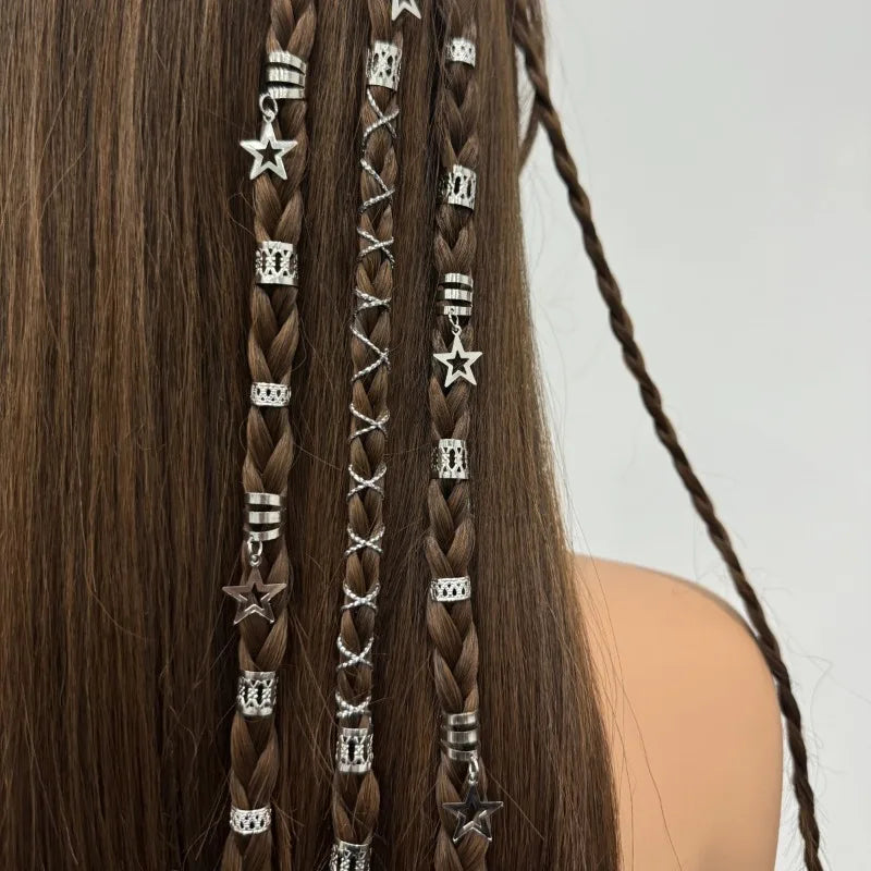 36pcs Star Hair Braid Rings – DIY Dreadlock Bead Clips Hair Braid Rings PLUSH