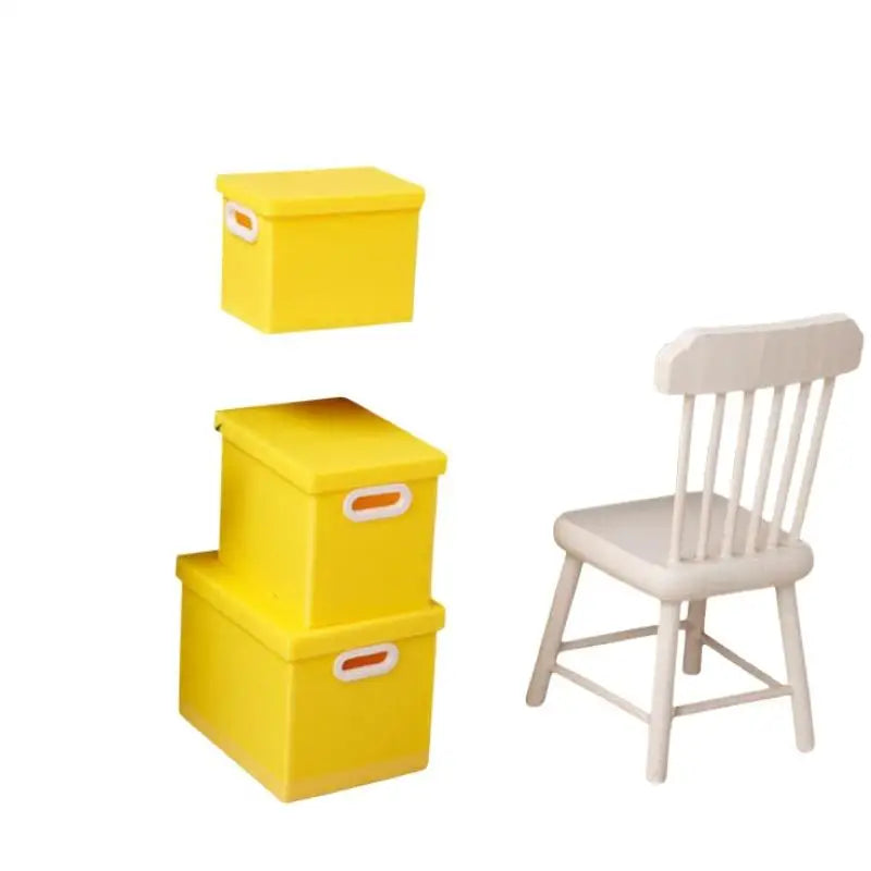 Dollhouse Mini Storage Boxes with Lids – Set of 3 | 1/6 Scale Dollhouse Accessories PLUSH