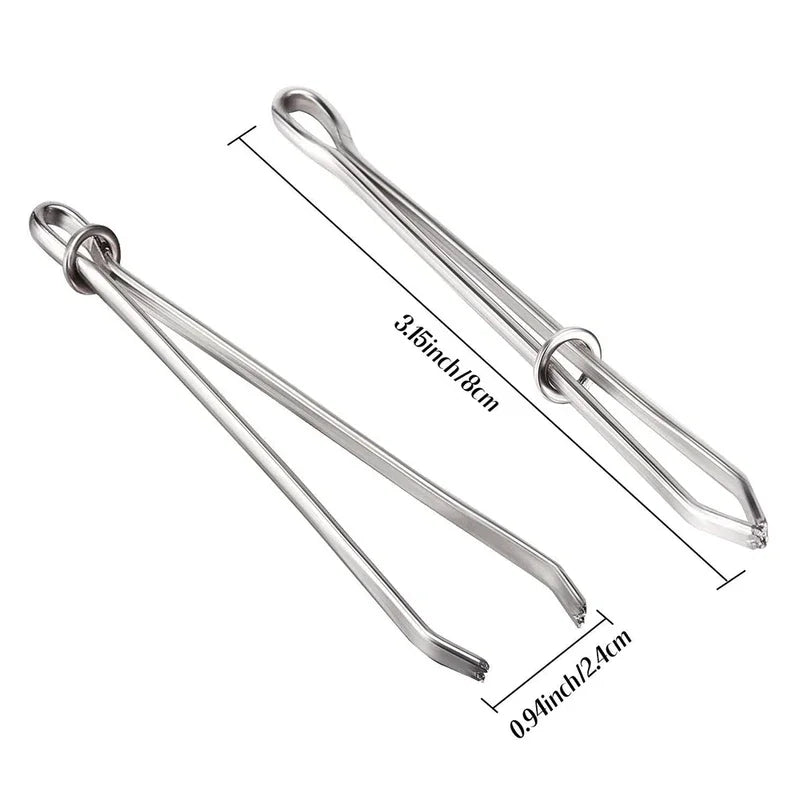 2pcs Stainless Steel Elastic Band Threader Garment Clips Sewing Sewing Threader Clips PLUSH 2pcs L