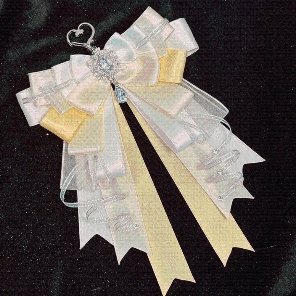 Rhinestone Multi-Layer Bow Pendant Keyring | Ita Bag Charm Bow Pendant Keyring PLUSH